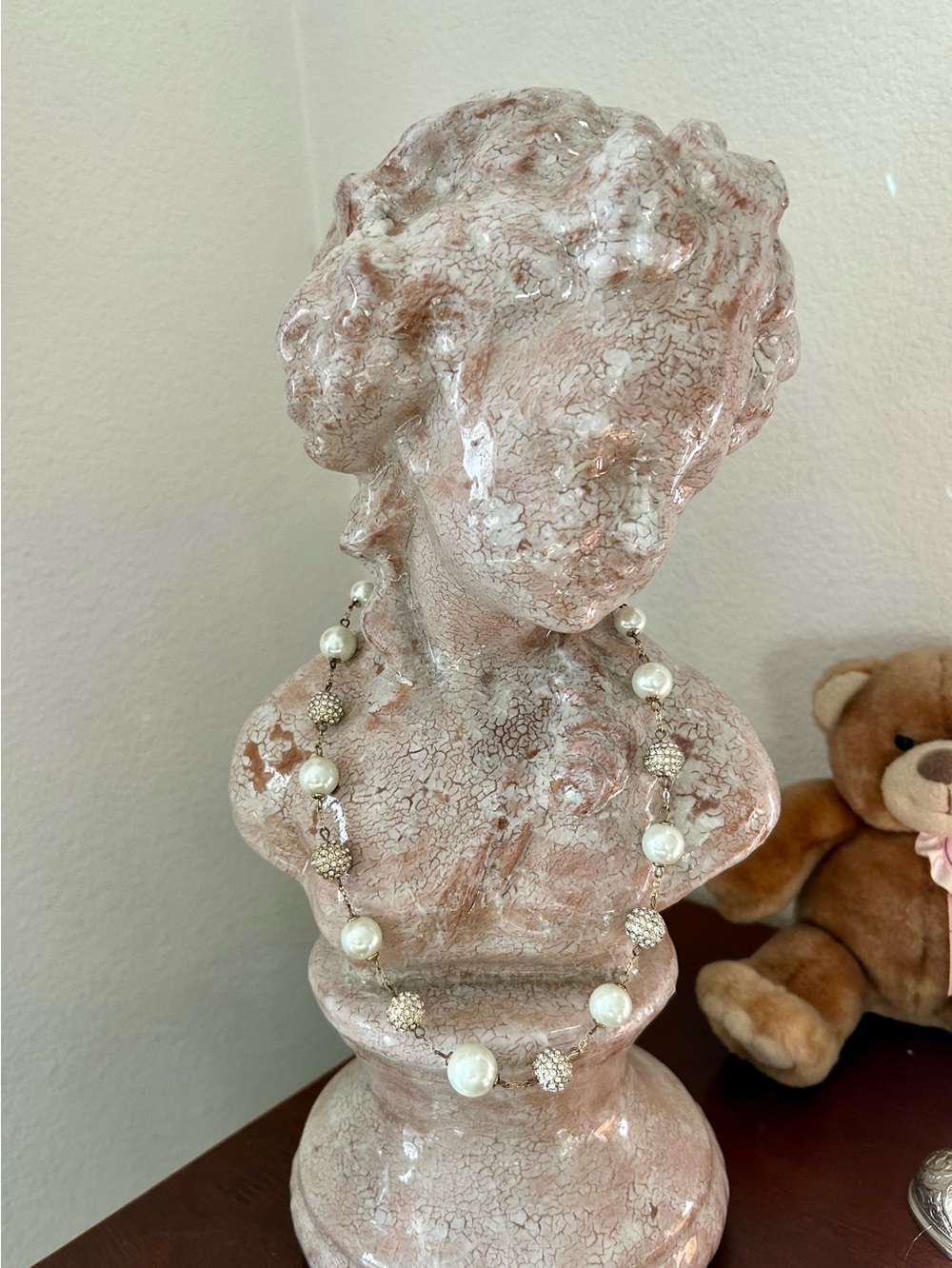 Spring Street White Pearl and Gold Bead Necklace